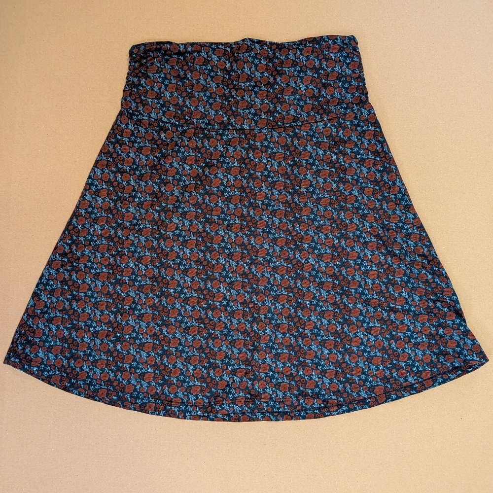 Toad&Co Blue and Brown A-Line Skirt